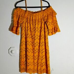 Orange Off-Shoulder Dress